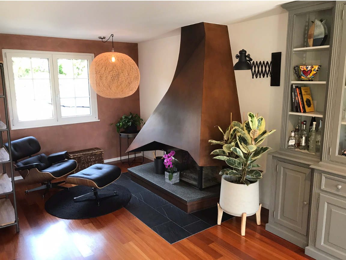 Cheminée en acier corten ou décoration industrielle